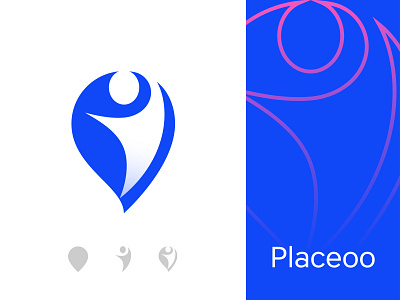 Placeoo Logo Design abstract app best designer best logo best shot combined creativity futuristic graphicdesign head human humans location logo designer logos people place