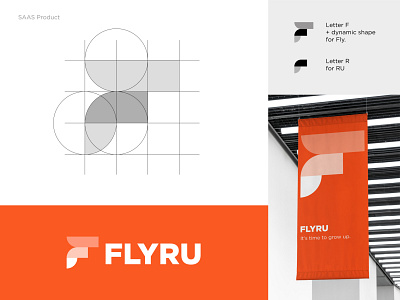 Flyru Logo Design - SAAS Product b2b brand identity brand strategy branding colorful f flat logo letter f letter f logo logo design branding logo design process logo grid logo presentation logodesign saas saas branding saas logo saas product software as a service startup