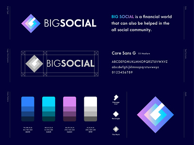 BigSocial - Logo Design app branding design geometric lines colorful generate grid latter b logo logo design logo designer logos mark modern monogram network digital media positive social social app social media logo symbol vector web development