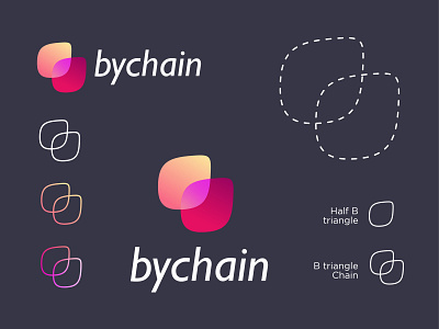 Bychain - Logo Design abstract logo b monogram blockchain bold brand agency branding chain colorful connect device friendly identity logo innovation logo logo design logo exploration mark modern production symbol