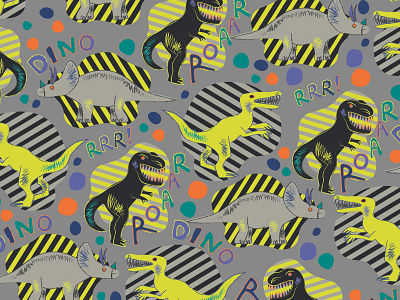 Dino pattern childrens illustration design digital illustration dino dinosaur illustration pattern print surface pattern textile pattern textile print vector vector art vector illustration