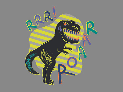 T- shirt design childrens illustration design digital illustration dino dinosaur illustration t rex t shirt textile vector vector art vector illustration