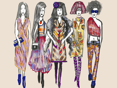 Fashion illustration catwalk design digital illustration fashion fashion illustration illustration ink