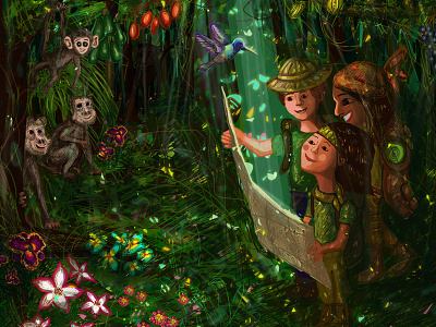 Jungle detail adventure children childrens illustration digital illustration illustration jungle kids rainforest