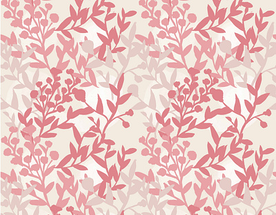 Pink leaves pattern blossom design digital illustration illustration leaves pattern pink spring surface