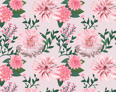 Dahlias pattern dahlia design digital illustration fashion floral flower illustration pattern print surface