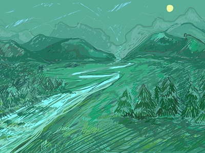 Illustration Landscape designs, themes, templates and downloadable