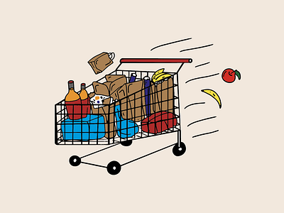 supermarket drive illustration