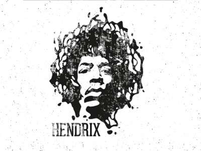 Hendrix hendrix icon jimmy music portrait rock stamp vector