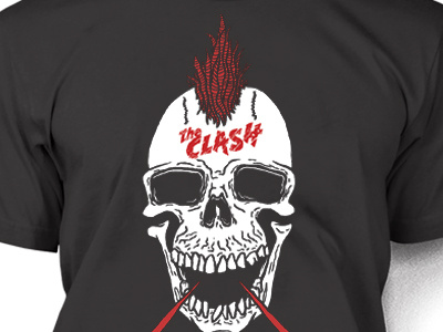 The Clash Mohawking clash mohawk revolution rock skull tee