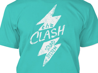 The Clash Strikes band bolt clash music rebel rock shirt sound strikes system teal tee