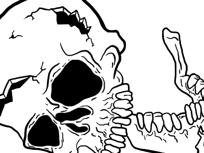 Broken Jaw bone broken cracked dead illustration jaw skull