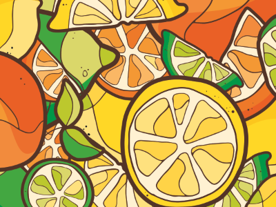 Fruit Pattern citrus fruit illustration lemon lime orange pattern wallpaper