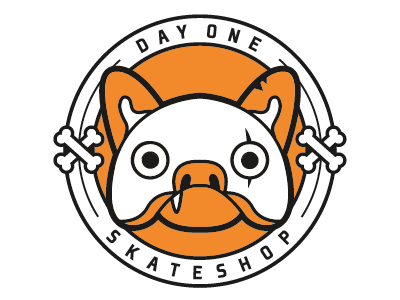 Skate Shop Mascot bones brand dog graphic icon logo mascot simple