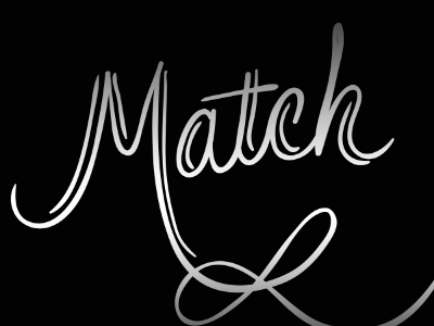 Match done drawn hand match script type vector