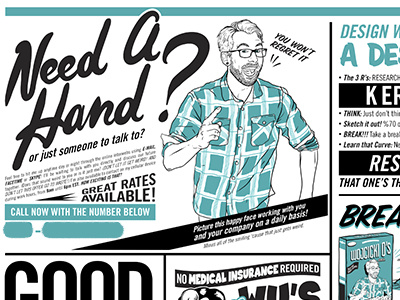 Putting it all together! chris illustration kid lock newspaper promotion self some typography up