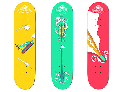 Through the Decks chris deck design illustration kid skate skateboard some somekidchris wojcicki