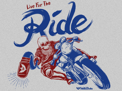 The Ride belt belts biker illustration live motorcycle rider skeleton skull somekidchris