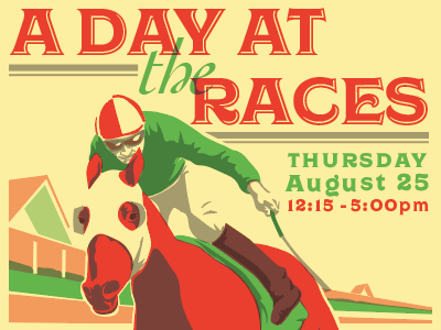 A Day at the Races chris event horse illustration poster progress race races risograph wojcicki