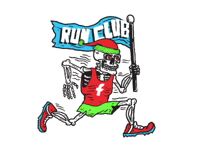 Holiday Run Club chris club facebook holiday illustration runner running skeleton sticker wojcicki