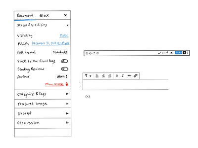 WordPress new editor sketches