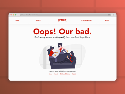 404 Page 404 daily ui dailyui dead end design funny illustration netflix ui undraw weekly ui