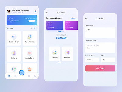 Bank app exploration bank app banking app colorfuldesign ios app money app payment app sahsojib trendydesign uidesign