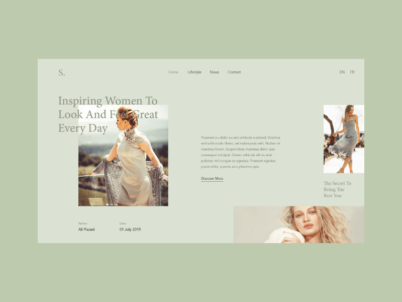 Minimal Blog Layout animation branding clean design minimal type typography ui ux web website