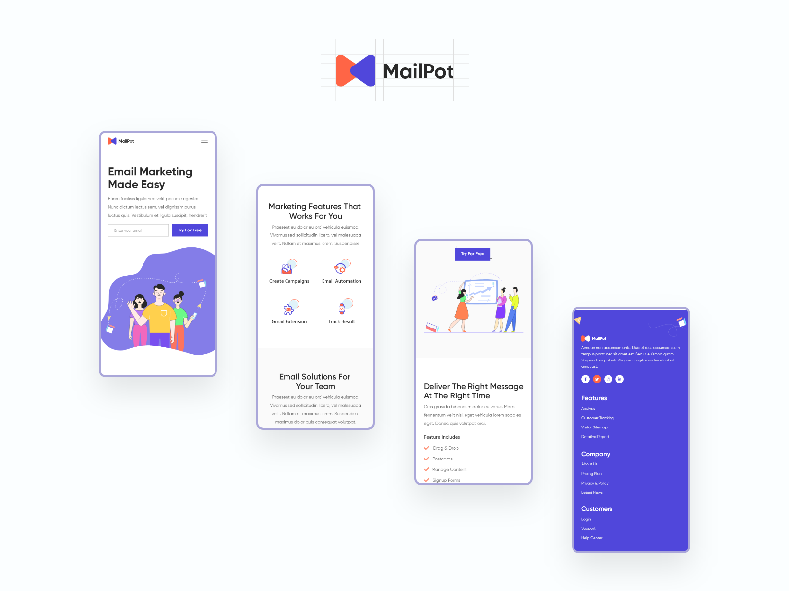 Mailpot - Responsive Screen by Sah Newaj Sojib on Dribbble