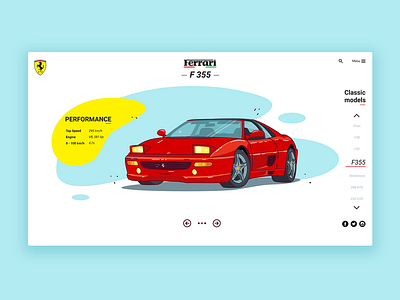 Ferrari F355 illustration sport car web design