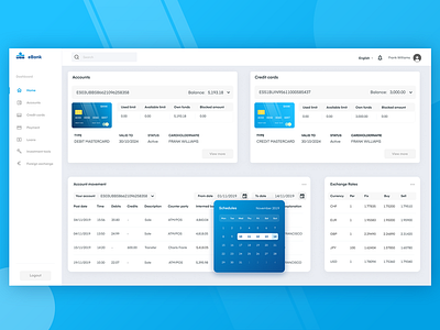 Bank account dashboard