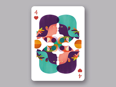 Playing Arts Special Edition 4 card conceptual graphicdesign hearts illustration