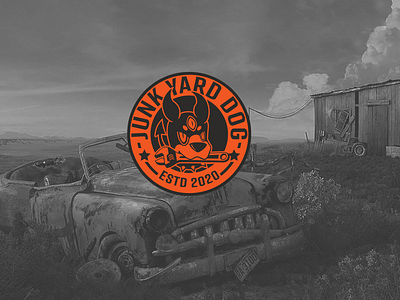 Junkyard Dog car design dog illustration logo orange vector