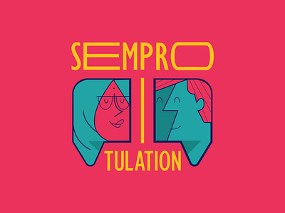 Semprotulation design flat illustration typography vector