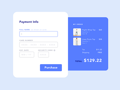 Credit Card Checkout Page app checkout checkout form checkout page dailyui dailyui 002 design mockup payment ui