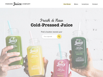 Pressed Juice Company Splash Page dailyui dailyui 003 design juice mockup splash page splashscreen ui