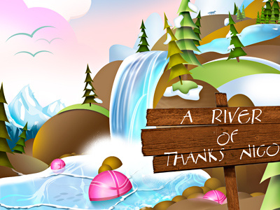 Thank You Nico dribbble invit invitation nicolas riviere river thanks