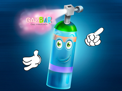 Gazbar bottle e learning gas gaz mascot medical medical gases medical staff photoshop pressure