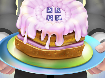 birthday cake akcm birthday cake celebration cream finger pink plate