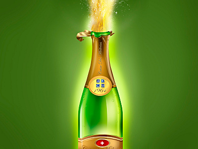 Champagne bottle bubble caisse des médecins champagne foam mousseux sparkling splatters wine