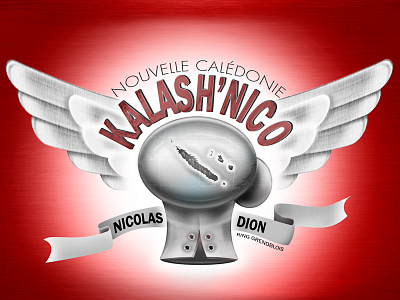 Kalash'Nico boxe boxer dion glove illustration island logo map new caledonia nico wings