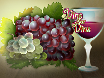 Vins sur Vins app bunch glass grapes illustration vin vine vins sur vins wine wine glass