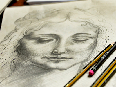 Leonardo da vinci drawing eyes illustration leonardo light paper pencils sensuality shadows sketch woman