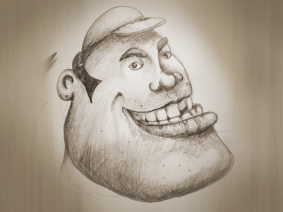 Renato character chin drawing hard man mason pencils smile working