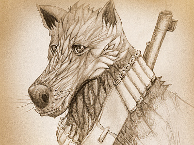 Wolf Hunting character drawing humoristic hunting illustration pencils wildlife wildlife association wolf