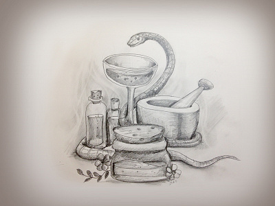 Pharmacy illustration care cup cure hygie illustration med pharmacy poison snake