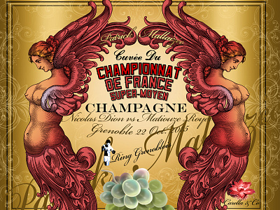 Champagne angel champagne decorative label vintage