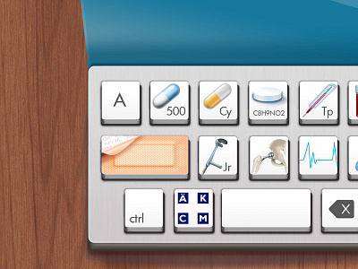 Custom Keyboard custom dribbble keyboard med medical pills tabs tools