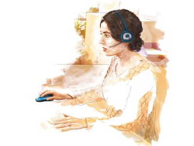 Hotline call center hotline illustration nadia pencil photo sketch woman