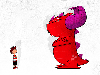 Big Red Dragon character concept illustration